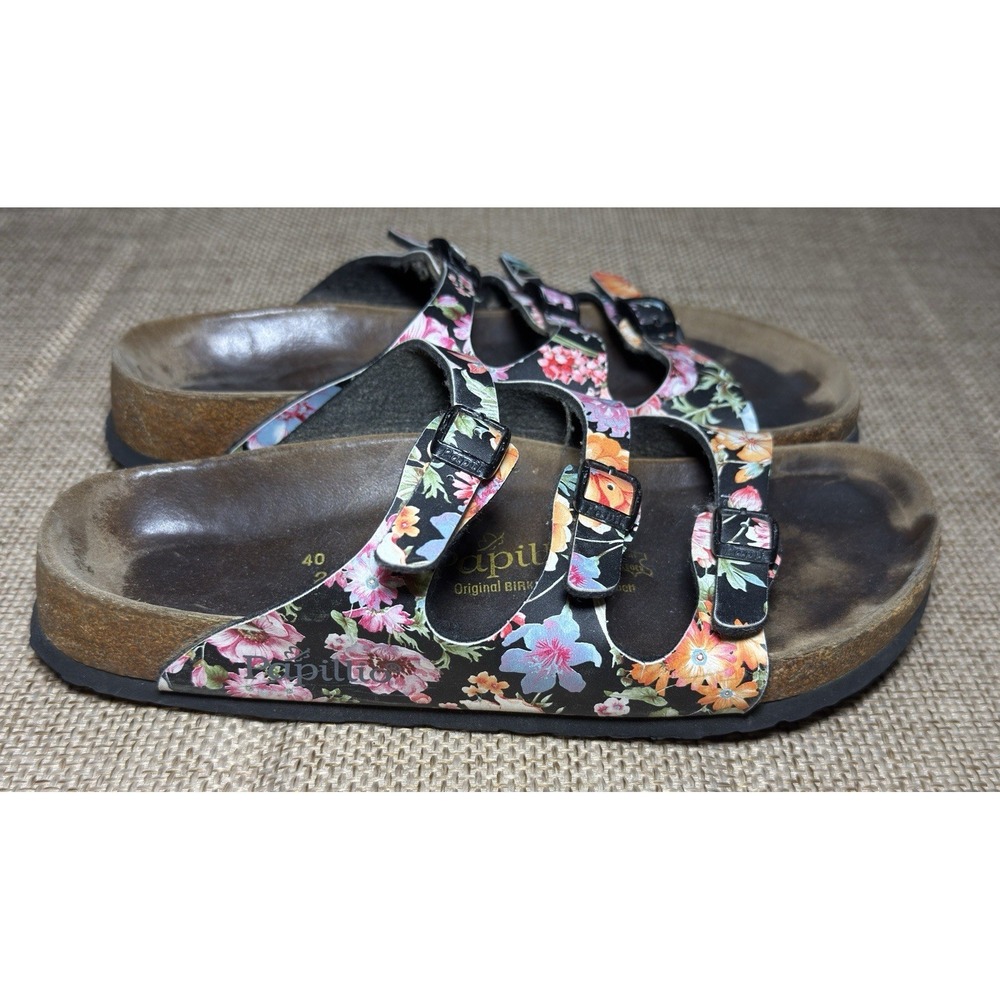 Birkenstock Papillio Florida Sandals Womens 9 Floral Multicolor 3 Strap - Picture 11 of 16